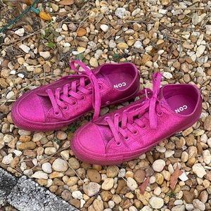 Converse pink (fuchsia) glitter all star low top sneakers